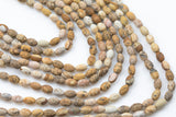 Natural Picture Jasper- Matte Barrel Shape-3 Sizes- Special Shape- Full Strand- 16 Inches Gemstone Beads