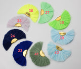 New Colors! BEAUTIFUL Fan Tassels on Brass Findings. Perfect for earrings or pendants! One pair per order. 1" by 2"