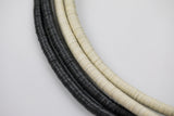 Authentic African Ethiopian Black Vinyl White and Black, Heishi Shaped, 3mm, 4mm, 6mm, 8mm - Full Strands. ~32"