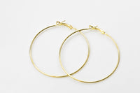 Hoop Earrings- 5 Sizes- 2 pcs 30mm 40mm Gold Plated