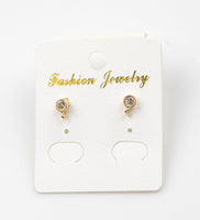 Classic EARRING STUD Findings Crystal CZ CZs 4mm Small Petite Size Classic Look - Gold Plated - 2 pairs / 4 pcs per order