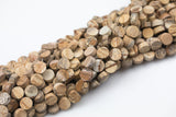 Natural Picture Jasper Beads Matte Beads - Coin Shaped 10mm - 1 strand ~15.5" - Special Exclusive Item Gemstone Beads