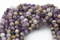 Gorgeous Faceted Flower Amethyst Beads, High Quality in Faceted Round, 4mm, 6mm, 8mm, 10mm, 12mm.-Full Strand 15.5 inch Strand