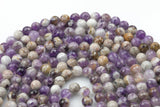 Gorgeous Faceted Flower Amethyst Beads, High Quality in Faceted Round, 4mm, 6mm, 8mm, 10mm, 12mm.-Full Strand 15.5 inch Strand