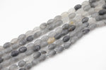 Natural Gray Cloudy Quartz Beads Matte Gray Cloud Quartz Beads - Barrel Tube Shaped 12x8mm - 1 strand ~15.5" - Special Exclusive Item