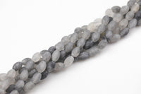 Natural Gray Cloudy Quartz Beads Matte Gray Cloud Quartz Beads - Barrel Tube Shaped 12x8mm - 1 strand ~15.5" - Special Exclusive Item