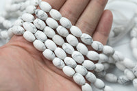 Natural White Howlite Matte Beads White Howlite Beads - Barrels Tubes Shaped 10x15mm - 1 strand ~15.5" - Special Exclusive Item