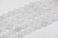 Natural Peruvian Quartz Matte Beads Quartz Beads - 16mm Coin - 1 strand ~15.5" - Special Exclusive Item Gemstone Beads