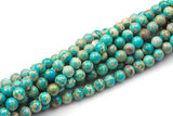Natural Aqua Green AFRICAN Sea Sediment Jasper smooth round sizes 4mm, 6mm, 8mm, 10mm, 12mm- Full 15.5 Inch Strand- Smooth Gemstone Beads