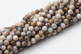 Natural Smokey Dentrite Agate Round sizes 6mm and 8mm Smooth Gemstone Beads