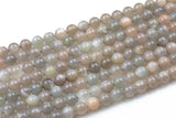 Natural Light Gray Multicolored Rainbow Moonstone Beads. Full Strand, 4mm, 6mm, 8mm, 12mm, or 14mm Beads (A quality) AAA Quality Smooth