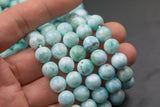 Natural AAA Grade Larimar, 8mm, 10mm, 12mm, 14mm- Round AAA Quality Smooth Gemstone Beads