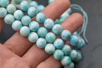 Natural Larimar A Grade 2 beads per order 8mm, 10mm, 12mm, 14mm Gemstone Beads