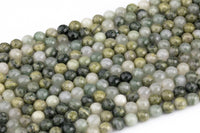 Natural Green Rutilated Quartz Beads Grade AAA Faceted Round 6mm, 8mm, 10mm, 12mm- Full 15.5 Inch Strand Gemstone Beads