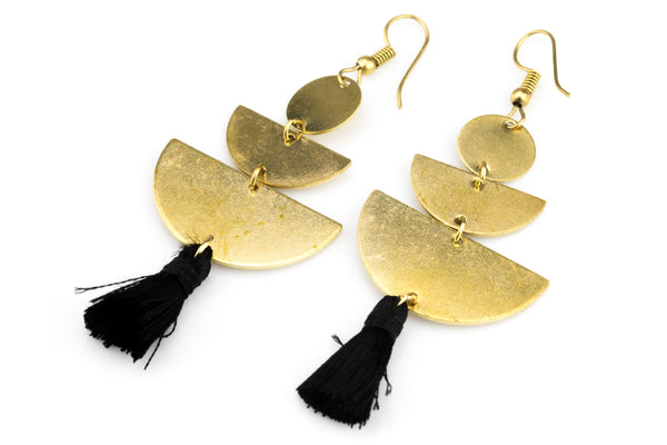 Tiered Brass Earrings- Tassel is not Included-2 Inches Long- 1 Pair per order