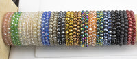 8mm Crystal Bracelets Stackable Elastic Bracelets - Handmade with High Quality Elastic - WHOLESALE- 8mm 7.5"