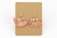 EARRINGS FAN TASSEL Silk Earrings - With Nice Comfortable Hook - Medium Sized 1.75 Inches - Ready to Wear - Wholesale Pricing