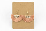 EARRINGS FAN TASSEL Silk Earrings - With Nice Comfortable Hook - Medium Sized 1.75 Inches - Ready to Wear - Wholesale Pricing