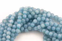 Aquamarine- JADE Faceted Round -Full Strand 15.5 inch Strand, 4mm, 6mm, 8mm, 12mm, or 14mm Beads-Full Strand 15.5 inch Strand