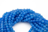 Blue- JADE Faceted Round -Full Strand 15.5 inch Strand, 4mm, 6mm, 8mm, 12mm, or 14mm Beads-Full Strand 15.5 inch Strand AAA Quality