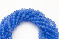 Blue- JADE Faceted Round -Full Strand 15.5 inch Strand, 4mm, 6mm, 8mm, 12mm, or 14mm Beads-Full Strand 15.5 inch Strand