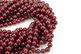 True Maroon Red Jade Smooth Round Beads 4mm 6mm 8mm 10mm 12mm - Single or Bulk - 15.5" AAA Quality