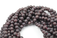 Natural Matte Red Garnet Beads- Round, 4mm 6mm 8mm 10mm 12mm- In Full 15.5 Inch Long Strand - Bulk order AAA Quality Smooth Gemstone Beads