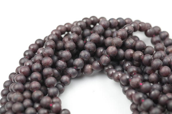 Natural Matte Red Garnet Beads- Round, 4mm 6mm 8mm 10mm 12mm- In Full 15.5 Inch Long Strand - Bulk order AAA Quality Smooth Gemstone Beads