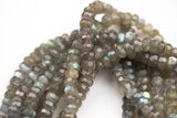 Natural LABRADORITE Beads. High Quality Hand Faceted 7mm or 10mm Faceted Roundel 16" strand AAA Quality Gemstone Beads