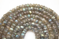 Natural LABRADORITE Beads. High Quality Hand Faceted 7mm or 10mm Faceted Roundel 16" strand AAA Quality Gemstone Beads