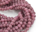 Strawberry Sorbet, High Quality in Matte Round, 6mm, 8mm, 10mm, 12mm -Full Strand 15.5 inch Strand