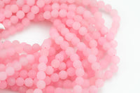 Pink Quartz Jade, High Quality in Matte Round, 6mm, 8mm, 10mm, 12mm -Full Strand 15.5 inch Strand AAA Quality