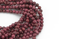 Gorgeous Aggie Maroon Jade Beads in Smooth Round- 6mm, 8mm, 10mm, 12mm -Full Strand 15.5 inch Strand