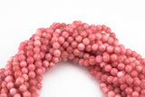 Rhodochrosite Jade Faceted Round 4mm 6mm 8mm 10mm 12mm - Single or Bulk - 15.5"