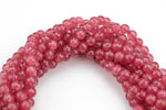 Strawberry Jam Jade- Faceted Round 4mm 6mm 8mm 10mm 12mm - Single or Bulk - 15.5"