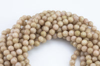 Light Tan Jade- Faceted Round 4mm 6mm 8mm 10mm 12mm - Single or Bulk - 15.5"