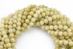 Light Olive Yellow Jade- Faceted Round 4mm 6mm 8mm 10mm 12mm - Single or Bulk - 15.5"