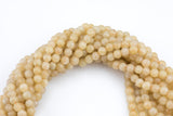 Pale Tan Jade- Faceted Round 4mm 6mm 8mm 10mm 12mm - Single or Bulk - 15.5"