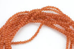 Orange Jade- High Quality in Smooth Round- 6mm, 8mm, 10mm, 12mm -Full Strand 15.5 inch Strand