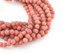 Rhodo Orange-JADE Matte Round- 4mm 6mm 8mm 10mm 12mm-Full Strand 15.5 inch Strand AAA Quality AAA Quality