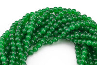 Evergreen Jade, High Quality in Smooth Round- 6mm, 8mm, 10mm, 12mm -Full Strand 15.5 inch Strand