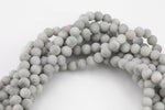 Ash Gray Jade Matte Round 4mm 6mm 8mm 10mm 12mm - Single or Bulk - 15.5" AAA Quality