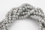 Ash Gray Jade Matte Round 4mm 6mm 8mm 10mm 12mm - Single or Bulk - 15.5" AAA Quality