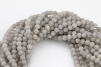 Gray Jade Matte Round 4mm 6mm 8mm 10mm 12mm - Single or Bulk - 15.5"