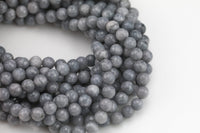 Natural Gray Jade- Faceted Round 4mm 6mm 8mm 10mm 12mm - Single or Bulk - 15.5" AAA Quality AAA Quality Gemstone Beads