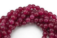 Ruby Jade- Faceted Round 4mm 6mm 8mm 10mm 12mm - Single or Bulk - 15.5"