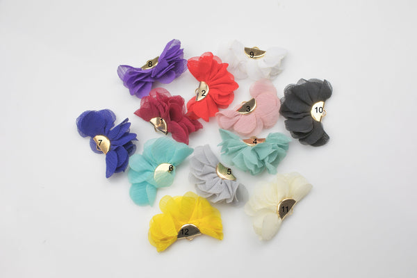 New Colors! BEAUTIFUL Ruffled Fan Tassels on Brass Findings. Perfect for earrings or pendants! 2 pairs per order- 1x1.5 inches