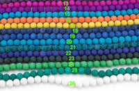 10mm Lava Rock Beads Multicolor Natural Round Loose - Color Colored Lava Beads - Full 15.5" Strands - Wholesale Pricing