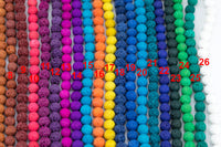 10mm Lava Rock Beads Multicolor Natural Round Loose - Color Colored Lava Beads - Full 15.5" Strands - Wholesale Pricing