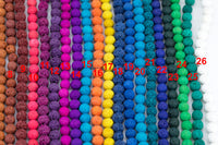 10mm Lava Rock Beads Multicolor Natural Round Loose - Color Colored Lava Beads - Full 15.5" Strands - Wholesale Pricing